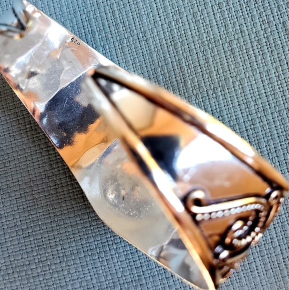 New Carved Goddess Face Rainbow Moonstone 925 Silver Bracelet. - Picture 4 of 9